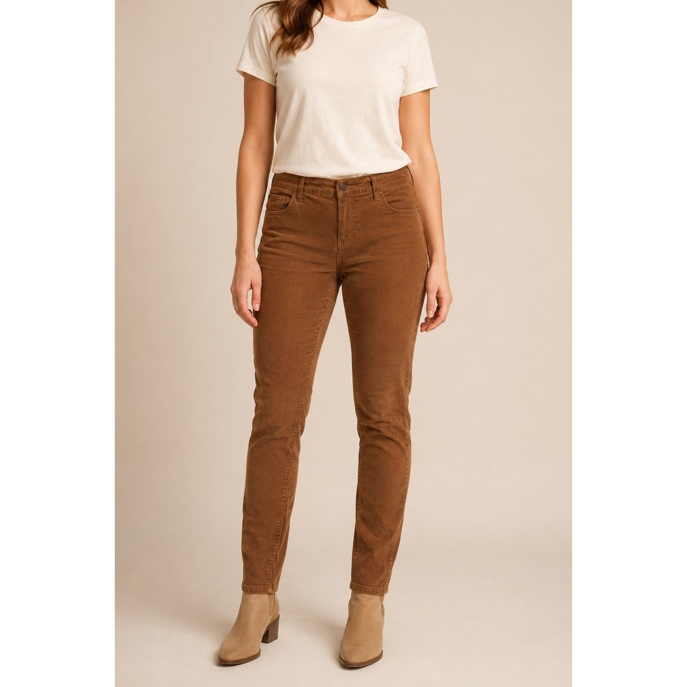 Old Navy Rockstar Corduroy Pants Women's 12 Brown Mid Rise Skinny Stretch